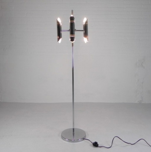 Mid-century vintage space age chrome floor lamp, 1960s