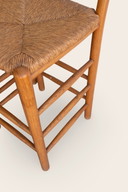 3x Tabourets de bar vintage rustiques avec assise en jonc