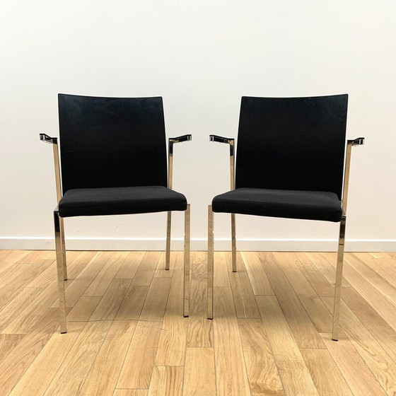 Image 1 of Sedia vintage in alluminio cromato e plastica di Arro