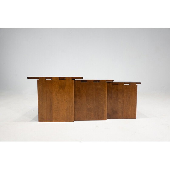 Image 1 of Vintage wooden nesting tables, Italy 1960s
