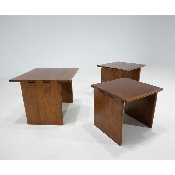 Image 1 of Vintage wooden nesting tables, Italy 1960s