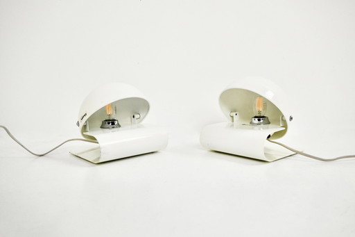 White Bugia Table Lamps By Giuseppe Cormio For Iguzzini, 1970S, Set Of 2