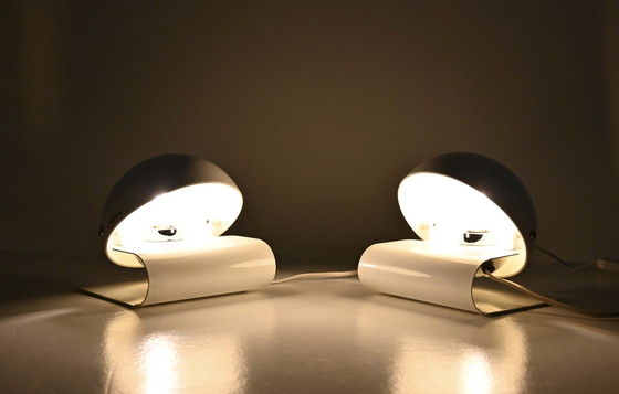 Image 1 of White Bugia Table Lamps By Giuseppe Cormio For Iguzzini, 1970S, Set Of 2