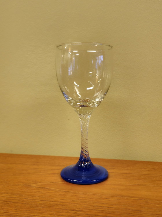 Image 1 of Set Of 6 Vintage Wine Glasses Wine Glasses Blue