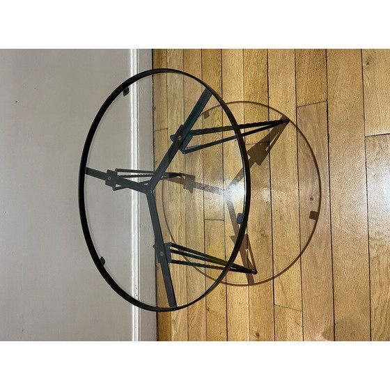 Image 1 of Vintage wrought iron pedestal table, 1950