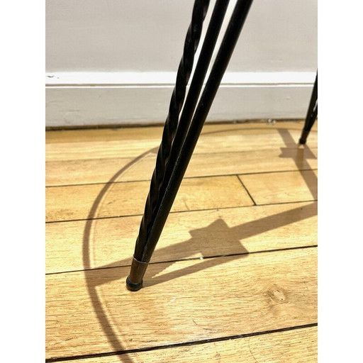 Vintage wrought iron pedestal table, 1950