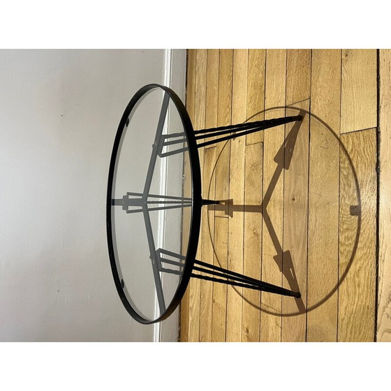 Image 1 of Vintage wrought iron pedestal table, 1950