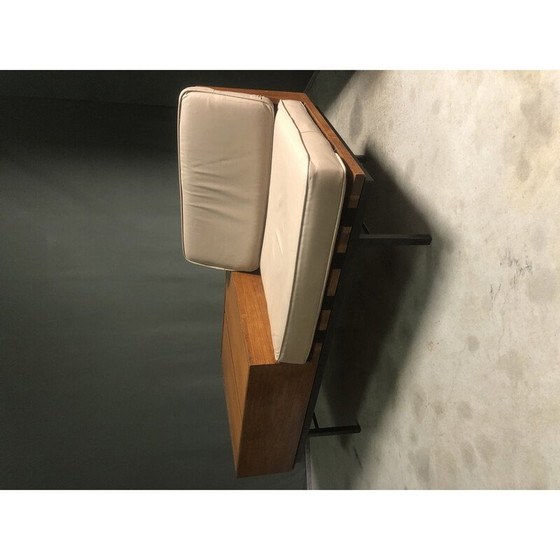 Image 1 of Vintage metal and teak drinks cabinet sofa by Robin Day for Hille, 1960