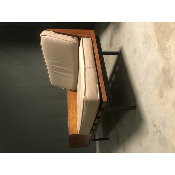Image 1 of Vintage metal and teak drinks cabinet sofa by Robin Day for Hille, 1960