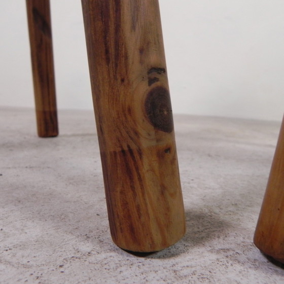 Image 1 of Set Of 2 Spanish Stools With Cowhide, 1960s