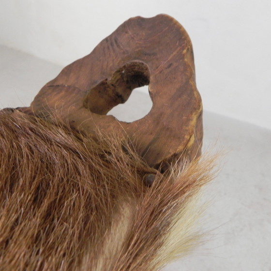 Image 1 of Set Of 2 Spanish Stools With Cowhide, 1960s