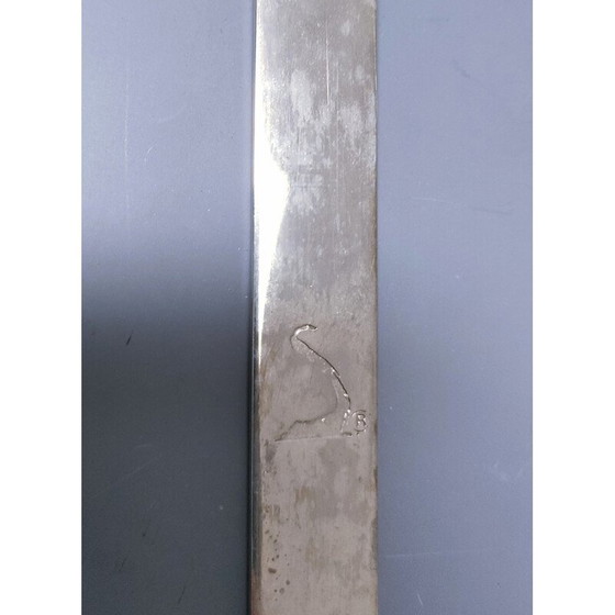 Image 1 of Vintage wall candlestick in silver-plated metal with foliage decoration, 1970