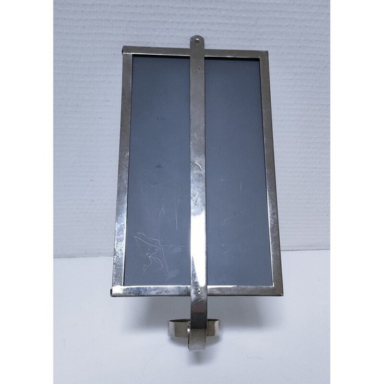 Image 1 of Vintage wall candlestick in silver-plated metal with foliage decoration, 1970