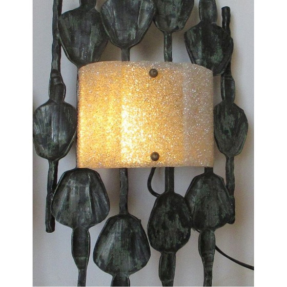 Image 1 of Pair of vintage brutalist wrought iron sconces by Tom Ahlstrom, 1960