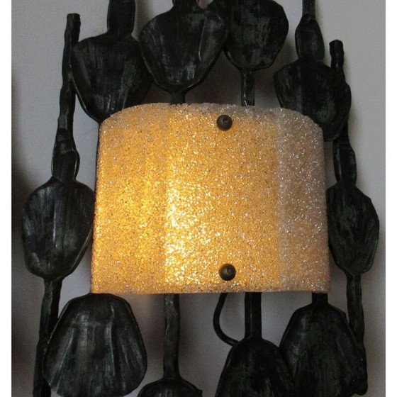 Image 1 of Pair of vintage brutalist wrought iron sconces by Tom Ahlstrom, 1960