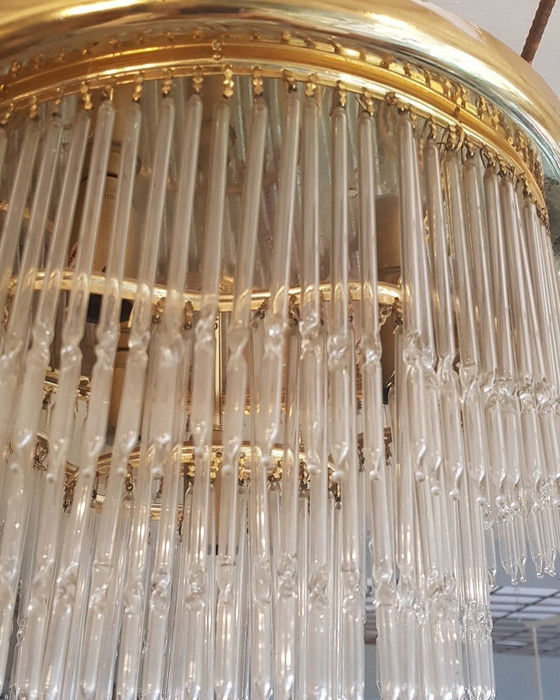 Image 1 of Gilded Flush Mounth With Glass Rods By Peris Andreu