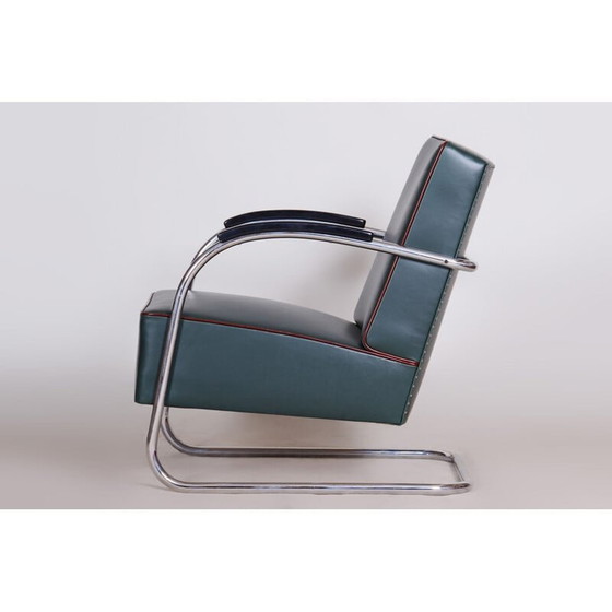 Image 1 of Vintage blue Bauhaus armchair by Mucke Melder, 1930s