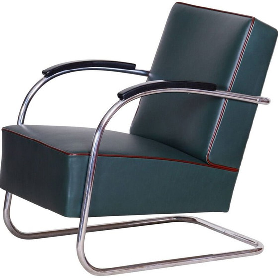 Image 1 of Vintage blue Bauhaus armchair by Mucke Melder, 1930s
