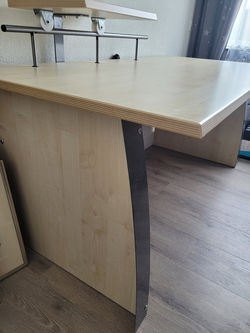 Desk With Large Worktop And Printer Shelf