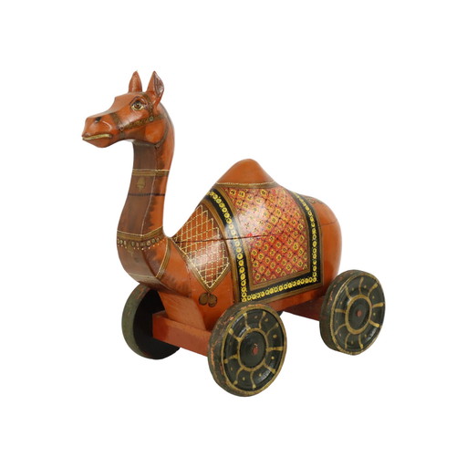 Old Wooden Camel On Wheels