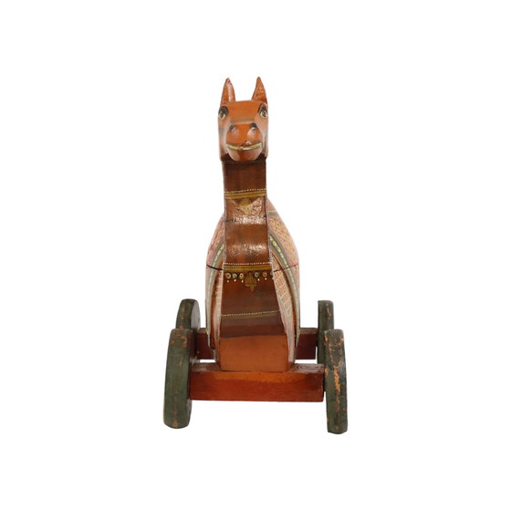 Image 1 of Old Wooden Camel On Wheels