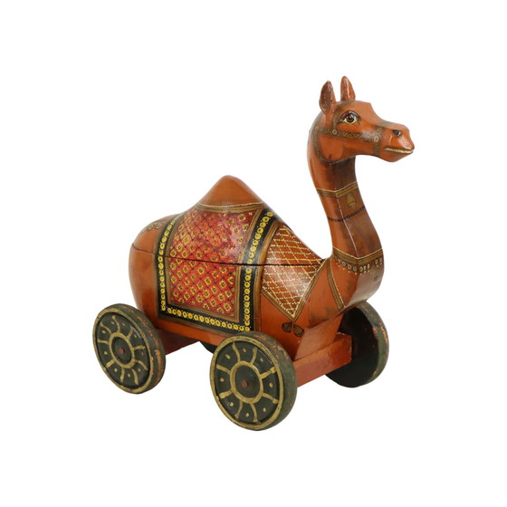 Image 1 of Old Wooden Camel On Wheels