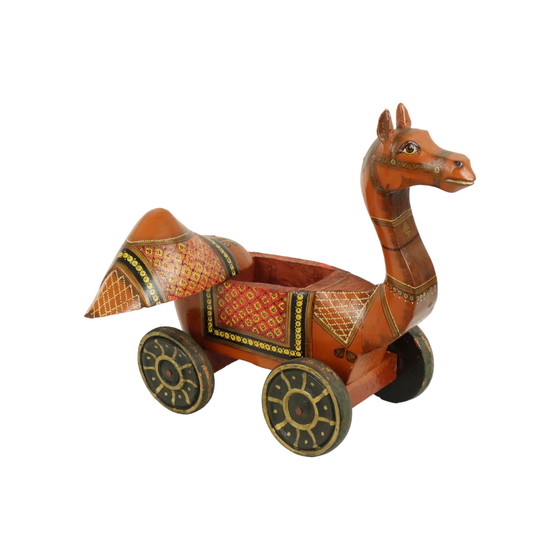 Image 1 of Old Wooden Camel On Wheels