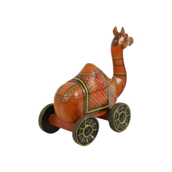 Image 1 of Old Wooden Camel On Wheels