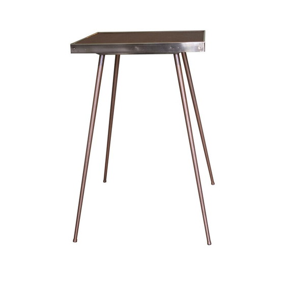 Image 1 of Vintage wood side table covered with sky, Italy 1950