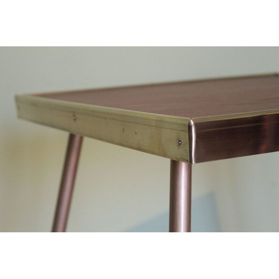 Image 1 of Vintage wood side table covered with sky, Italy 1950