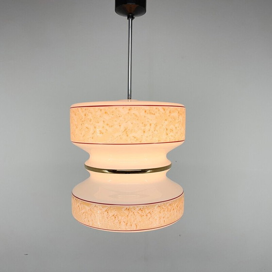 Image 1 of Mid-century glass pendant lamp, Czechoslovakia 1970s