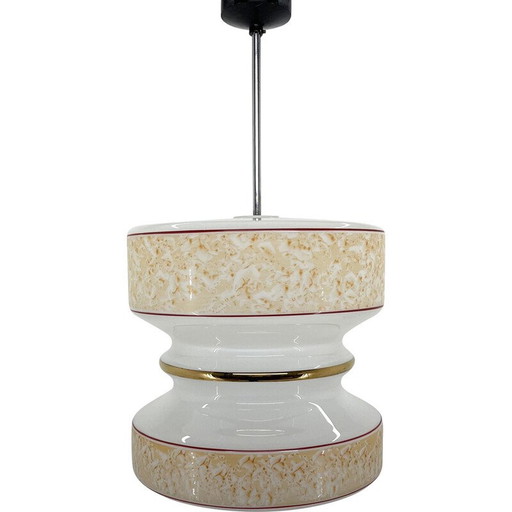 Mid-century glass pendant lamp, Czechoslovakia 1970s