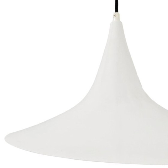 Image 1 of Lampada a tromba vintage con cappello da strega in metallo bianco