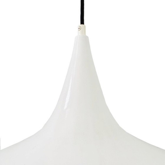 Image 1 of Lampada a tromba vintage con cappello da strega in metallo bianco