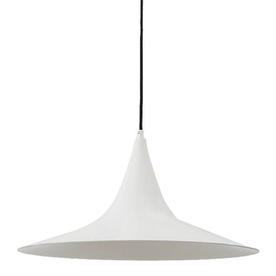 Image 1 of Lampada a tromba vintage con cappello da strega in metallo bianco