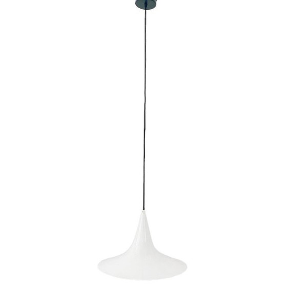 Image 1 of Lampada a tromba vintage con cappello da strega in metallo bianco