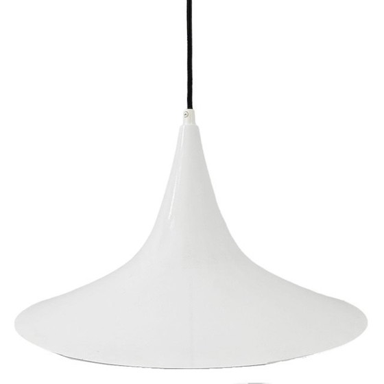 Image 1 of Lampada a tromba vintage con cappello da strega in metallo bianco