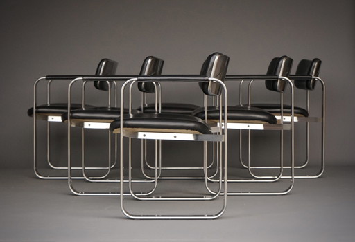 Executive Dining Chairs by Eero Aarnio for Mobel Italia, 1960s. Set of 6