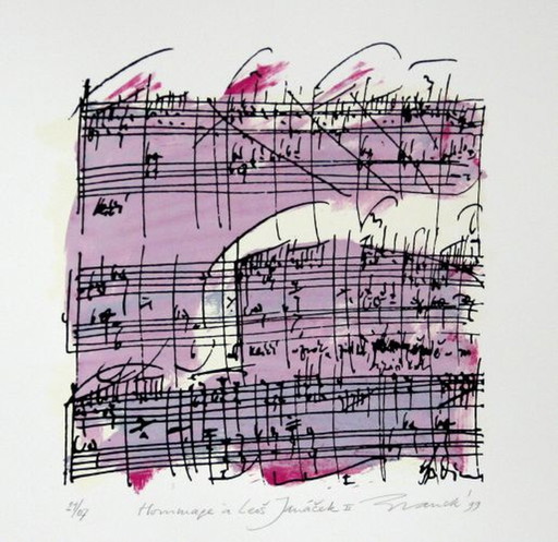 Brauck - Homage to Janacek II – lithos zeefdrukken, Paper, Modern