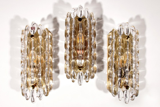 Image 1 of Elegant Crystal Waterdrop Sconces By Carl Fagerlund For Orrefors
