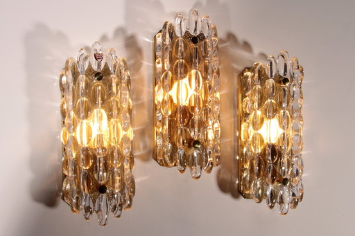 Elegant Crystal Waterdrop Sconces By Carl Fagerlund For Orrefors