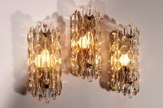 Image 1 of Elegant Crystal Waterdrop Sconces By Carl Fagerlund For Orrefors