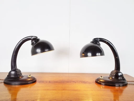 2x Eric Kirkman Cole bakelite 11126 Table Lamps