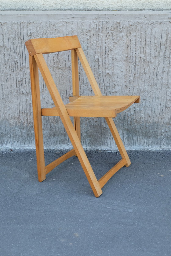 Image 1 of Bazzani beech folding chair by Aldo Jacober