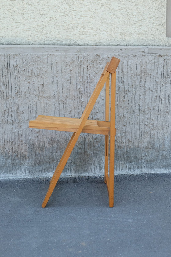 Image 1 of Bazzani beech folding chair by Aldo Jacober