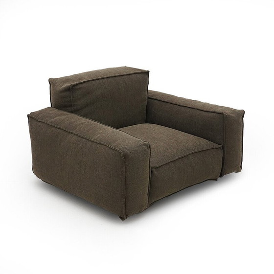 Image 1 of Pair of vintage "Marechiaro" armchairs in black painted metal by Mario Marenco for Arflex, 1970