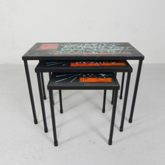 Image 1 of 3x Mimi Set of Tile Tables, Nesting Tables by Juliette Belarti - 1960s