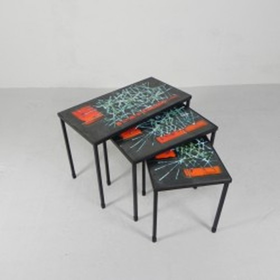 Image 1 of 3x Mimi Set of Tile Tables, Nesting Tables by Juliette Belarti - 1960s