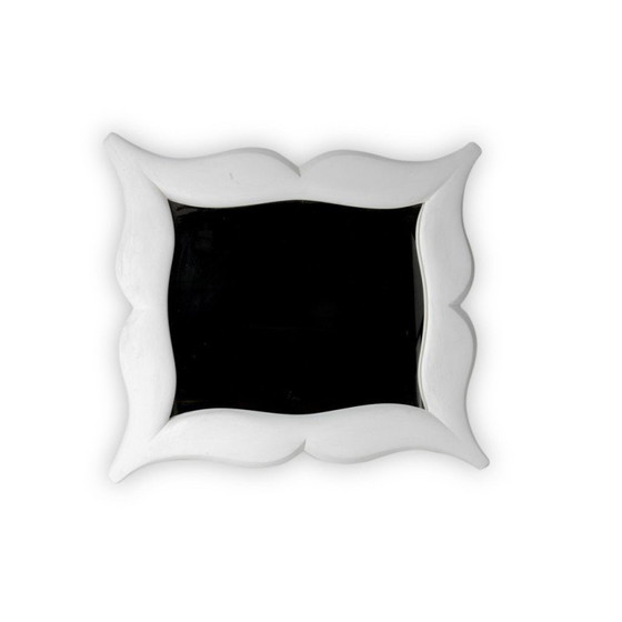 Image 1 of Vintage mustache-shaped stucco mirror, France 1990