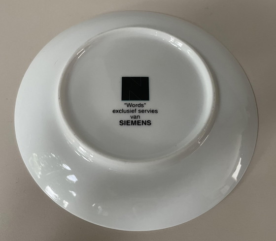 Image 1 of Three Porcelain Design Cups And Dishes Dinnerware "Words" And "Balance "Designed By Rainer Pflug For Siemens